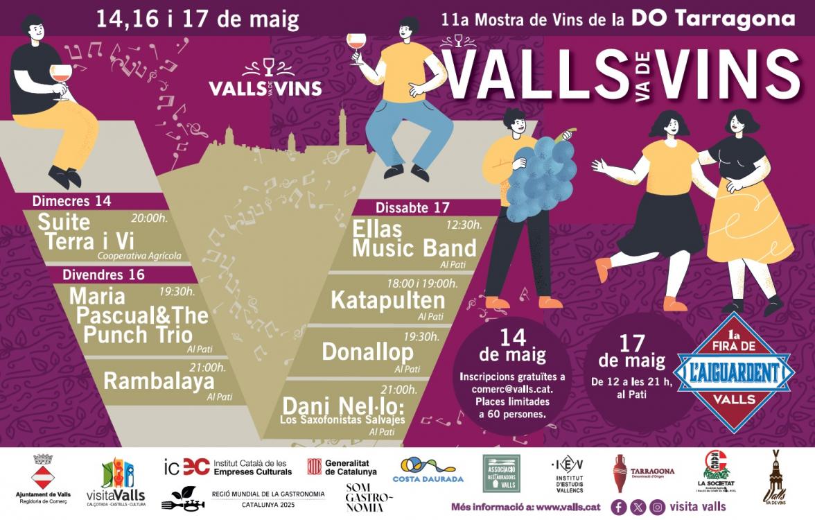 La Músic Valls Va de Vins 2025 arriba amb record de cellers i més grups i propostes que mai