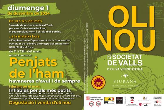 Valls celebra l&rsquo;Esmorzar de l&rsquo;Oli Nou aquest diumenge amb una molt bona qualitat de collita