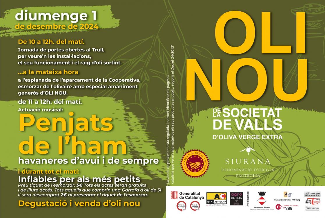 Valls celebra l&rsquo;Esmorzar de l&rsquo;Oli Nou aquest diumenge amb una molt bona qualitat de collita